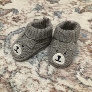 Gray Bear Baby Booties Crochet Pattern